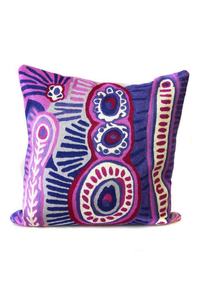 Aboriginal Art Home Decor-Morris Wool Cushion Cover 40x40 cm-Yarn Marketplace