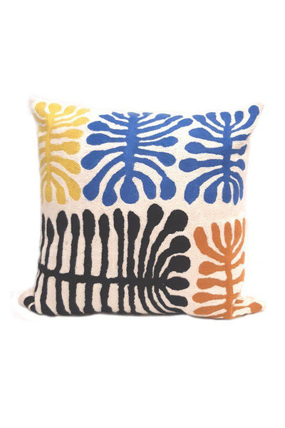 Aboriginal Art Home Decor-Napurrula Wool Cushion Cover (Blue) 40x40 cm-Yarn Marketplace