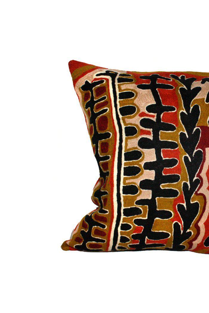 Aboriginal Art Home Decor-Nelson Wool Cushion Cover (Black & Gold) 51x51 cm-Yarn Marketplace