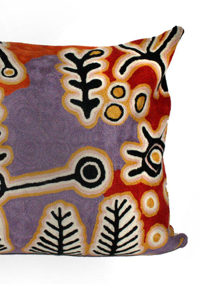 Aboriginal Art Home Decor-Stewart Wool Cushion Cover 51x51 cm-Yarn Marketplace