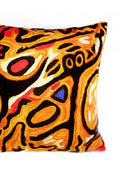 Aboriginal Art Home Decor-Varcoe Wool Cushion Cover (Orange) 30x30 cm-Yarn Marketplace