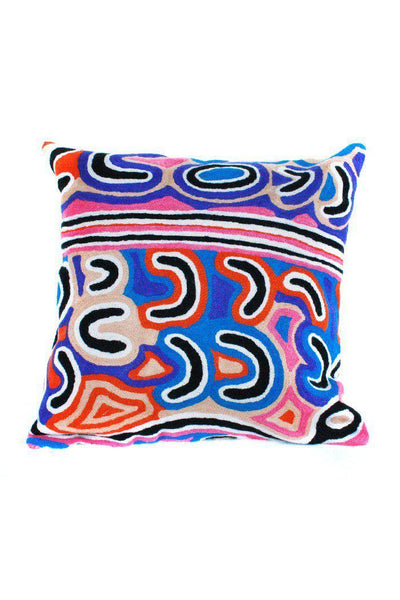 Aboriginal Art Home Decor-Watson Wool Cushion Cover 40x40 cm-Yarn Marketplace