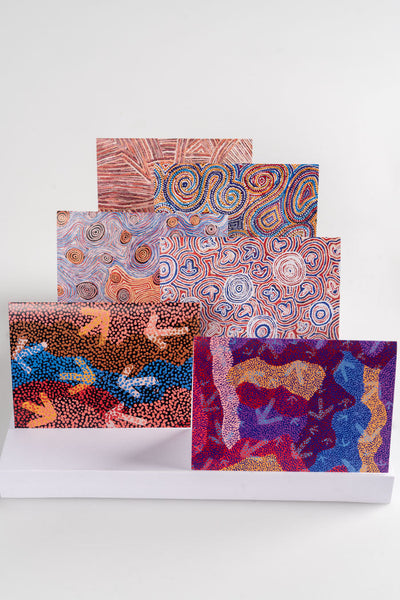 Aboriginal Art Gift Shop-Warlukurlangu Greeting Cards (6 Pack) Theme 3-Yarn Marketplace