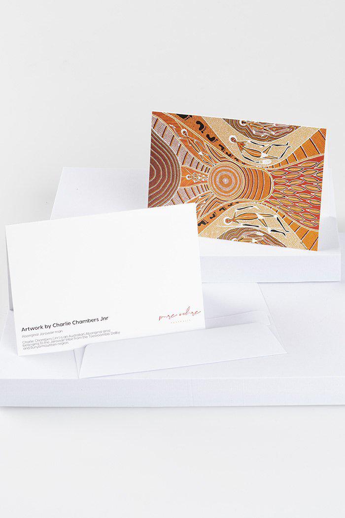 Aboriginal Art Gift Shop-Charlie Chambers Greeting Cards (5 Pack)-Yarn Marketplace