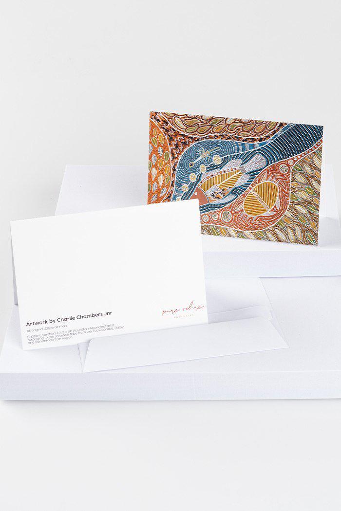 Aboriginal Art Gift Shop-Charlie Chambers Greeting Cards (5 Pack)-Yarn Marketplace