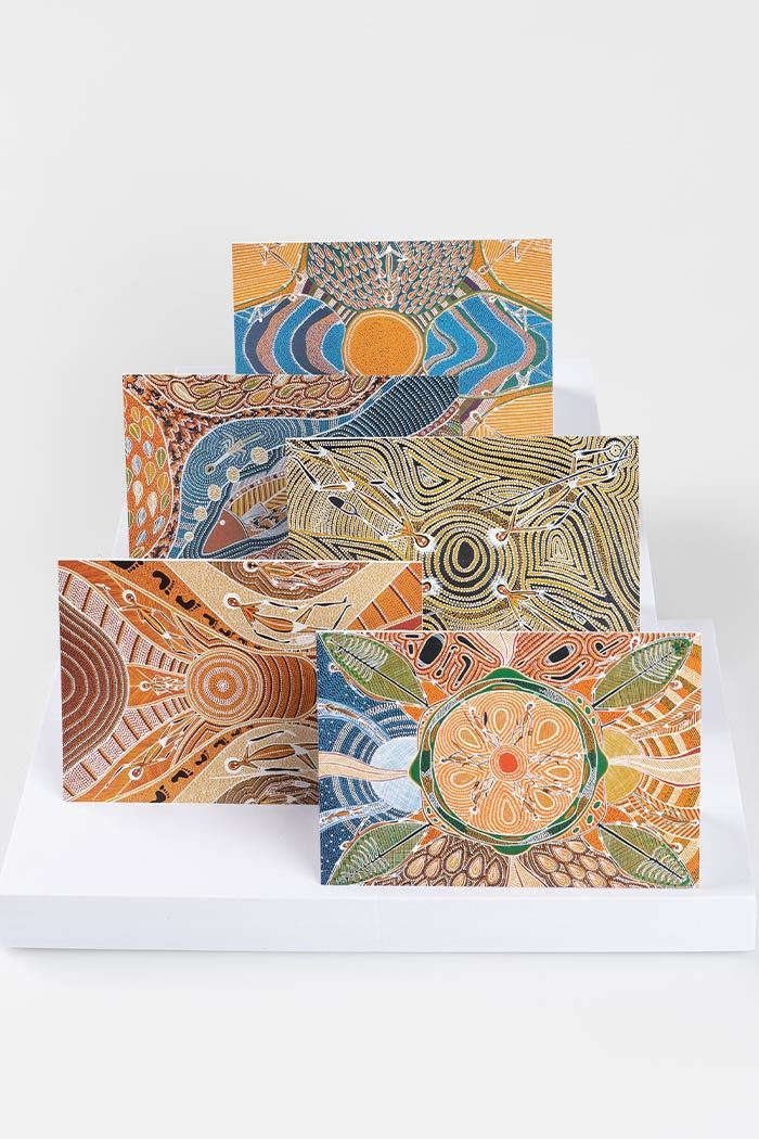 Aboriginal Art Gift Shop-Charlie Chambers Greeting Cards (5 Pack)-Yarn Marketplace