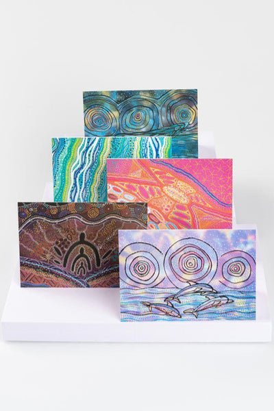 Aboriginal Art Gift Shop-Shara Delaney Greeting Cards (5 Pack)-Yarn Marketplace