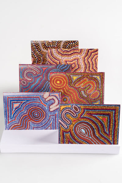 Aboriginal Art Gift Shop-Warlukurlangu Greeting Cards (6 Pack) Theme 2-Yarn Marketplace