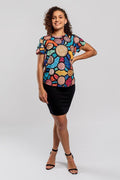 Aboriginal Art Clothing-Connection To Country Women's Fashion Top-Yarn Marketplace