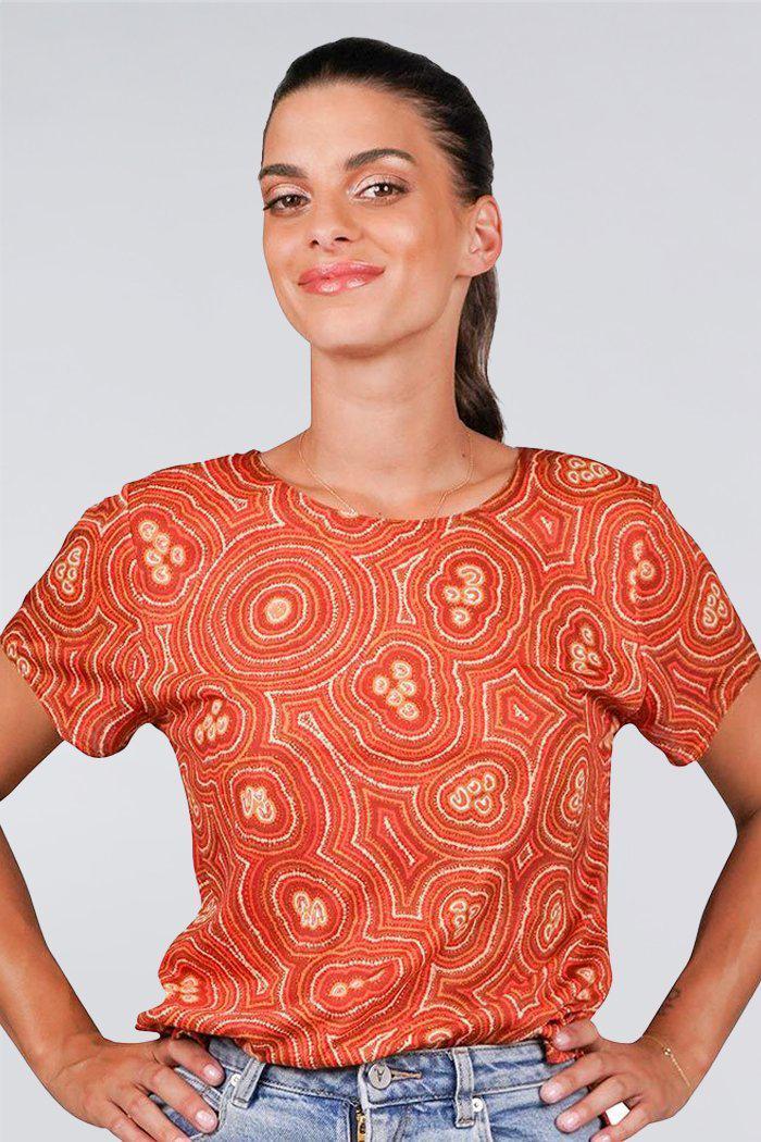 Aboriginal Art Clothing-Lappi Lappi Women's Fashion Top-Yarn Marketplace