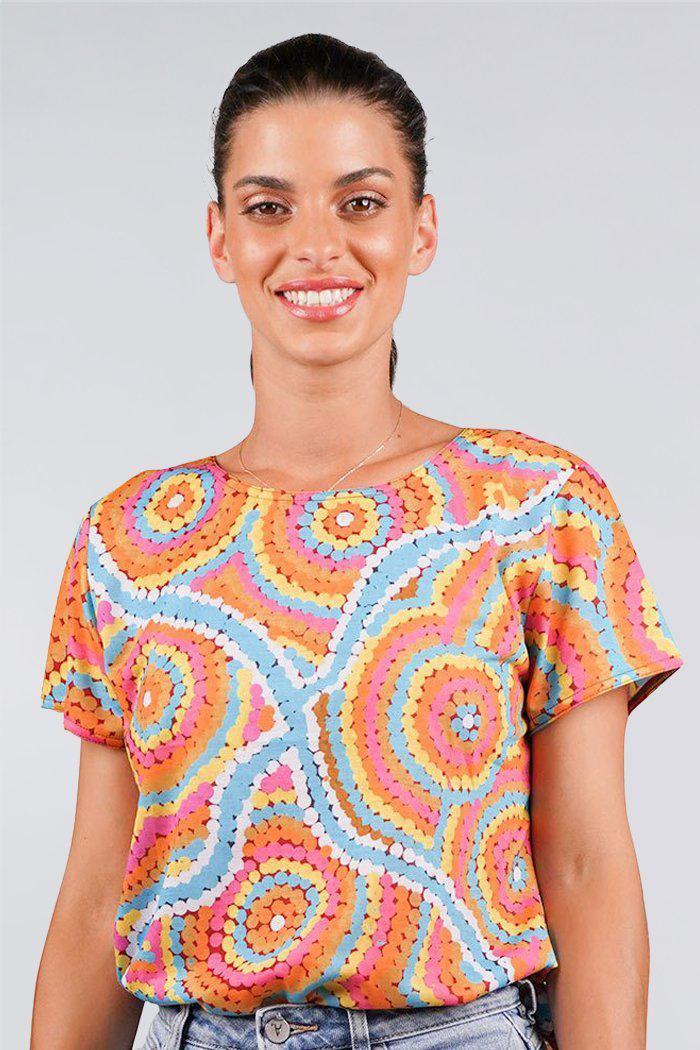 Aboriginal Art Clothing-Nguru Yurntuma-wana Women's Fashion Top-Yarn Marketplace