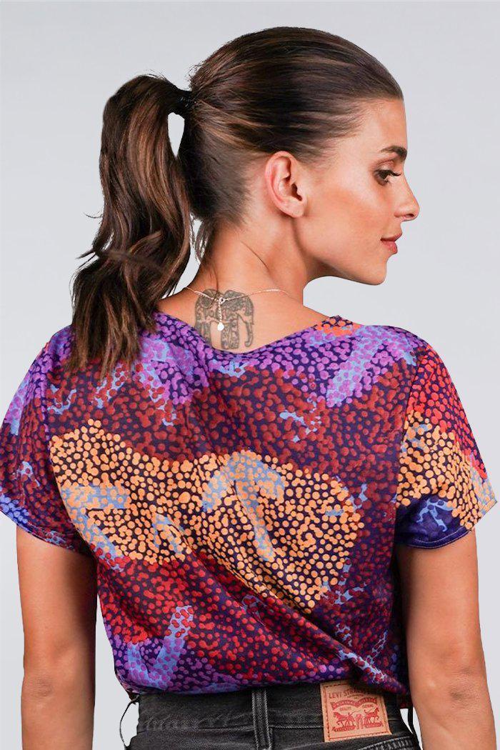 Aboriginal Art Clothing-Yankirri Jukurrpa Women's Fashion Top-Yarn Marketplace