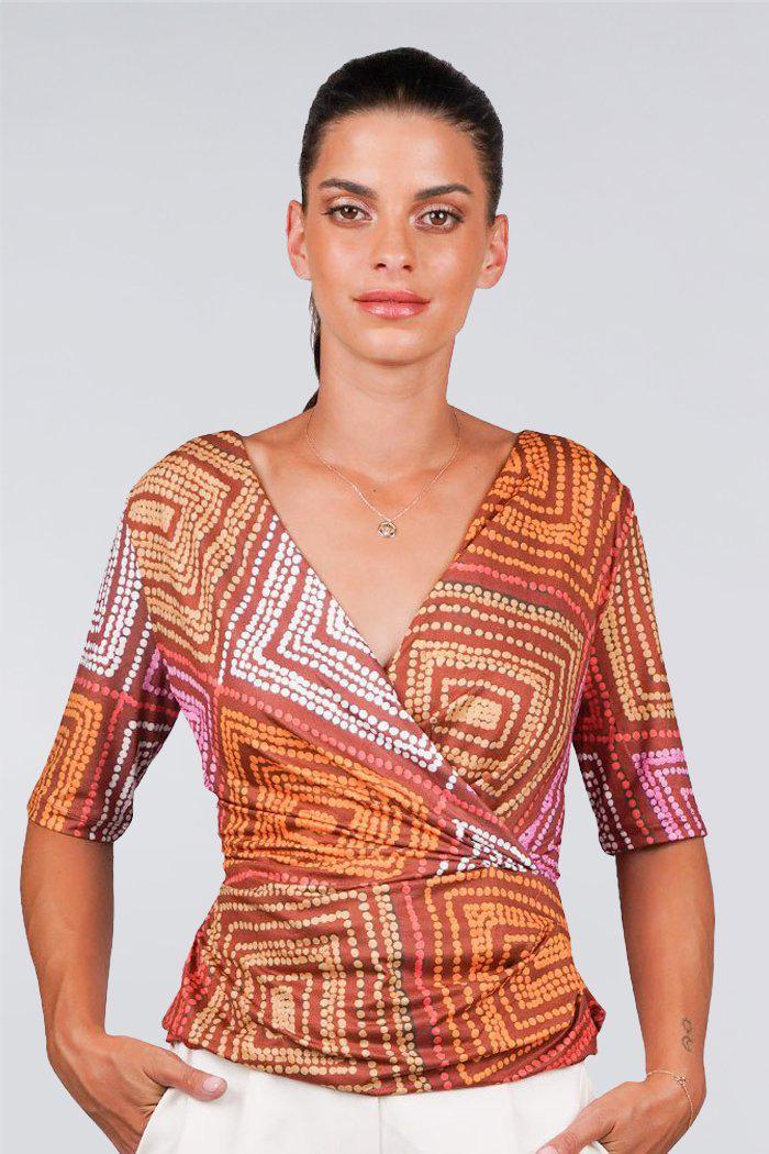 Aboriginal Art Clothing-Karnta Jukurrpa Women's Twist Top-Yarn Marketplace