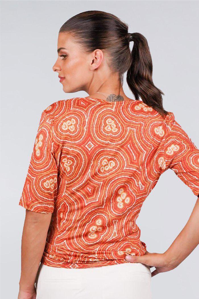 Aboriginal Art Clothing-Lappi Lappi Women's Twist Top-Yarn Marketplace