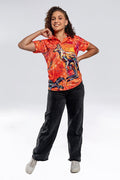 Aboriginal Art Clothing-Kangaroo & Goanna Dreaming UPF 50 Women's Fitted Polo Shirt-Yarn Marketplace