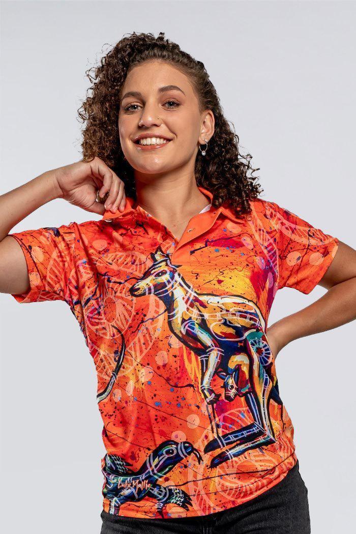 Kangaroo & Goanna Women's Fitted Polo and Mug Bundle