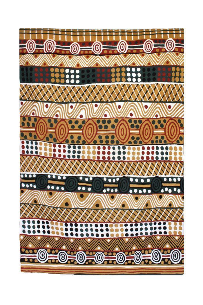 Aboriginal Art Au Online-Papajua Rug Wool 4x6ft (122x183cm)-Yarn Marketplace