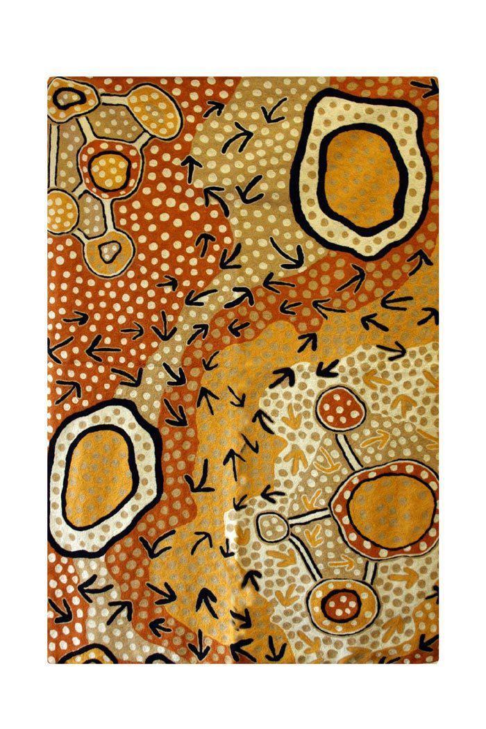 Aboriginal Art Au Online-Singleton Wool Floor Rug 4x6ft (122x183cm)-Yarn Marketplace