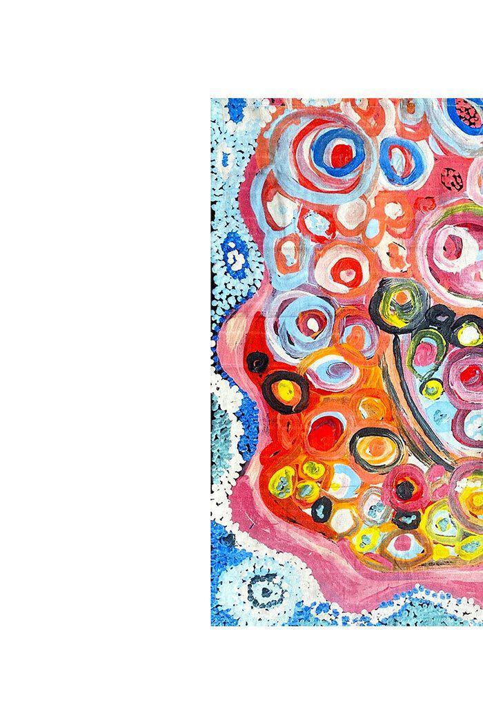 Aboriginal Art Kitchen Warehouse-Adamson (Orange & Pink) Cotton Tea Towel-Yarn Marketplace