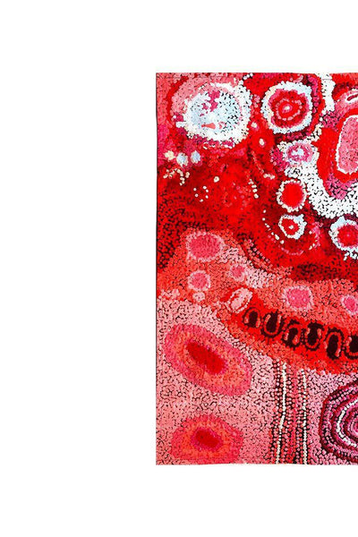 Aboriginal Art Kitchen Warehouse-Adamson (Red & Pink) Cotton Tea Towel-Yarn Marketplace