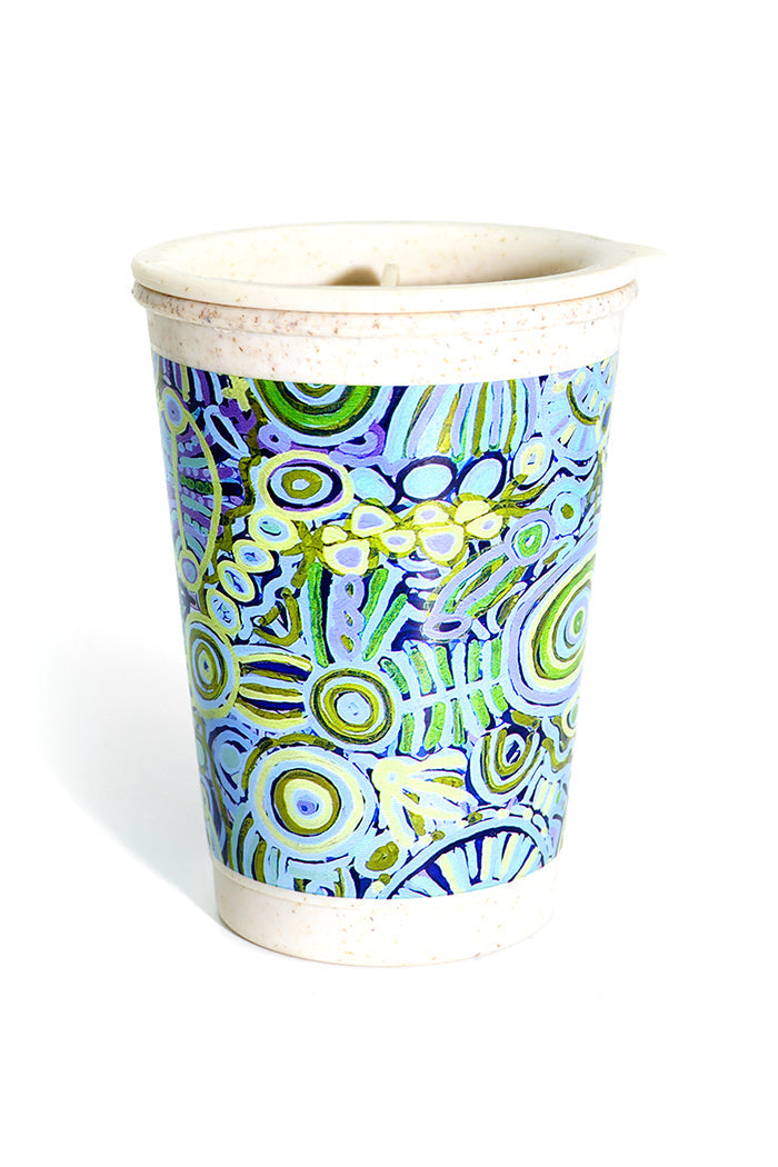 Varcoe Bamboo Lidded Travel Mug (Blue)