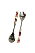 Aboriginal Art Kitchen Warehouse-Brown Salad Server Set Steel - 280mm-Yarn Marketplace