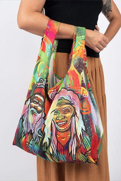 Connecting The Past To A Brighter Future NAIDOC WEEK 2023 rPET Reusable Fold-Up Shopping Bag