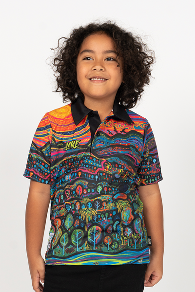 Currumbin Sunset Recycled UPF50+ Kids Polo Shirt