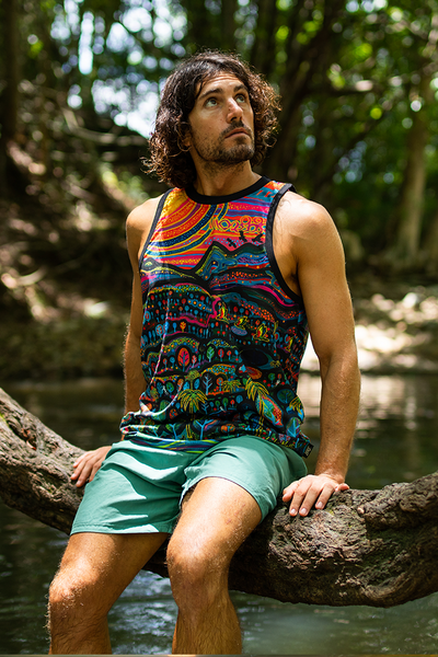 Currumbin Sunset Recycled UPF50+ Men's Singlet