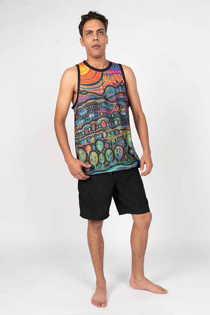 Currumbin Sunset Recycled UPF50+ Men's Singlet