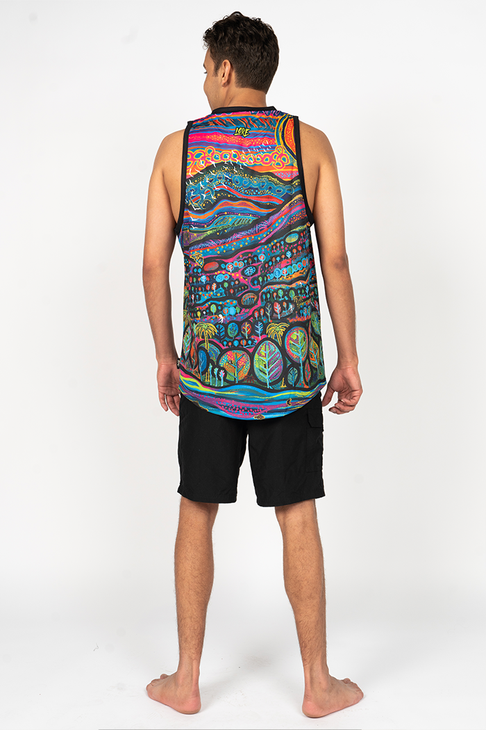 Currumbin Sunset Recycled UPF50+ Men's Singlet