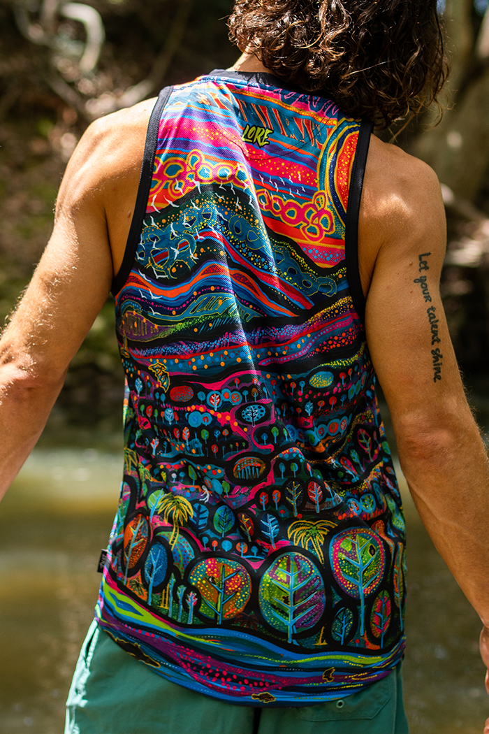 Currumbin Sunset Recycled UPF50+ Men's Singlet