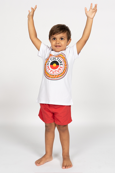 Our Bloodline White Cotton Crew Neck Kids T-Shirt