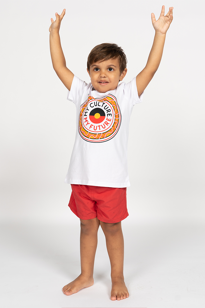 Our Bloodline White Cotton Crew Neck Kids T-Shirt