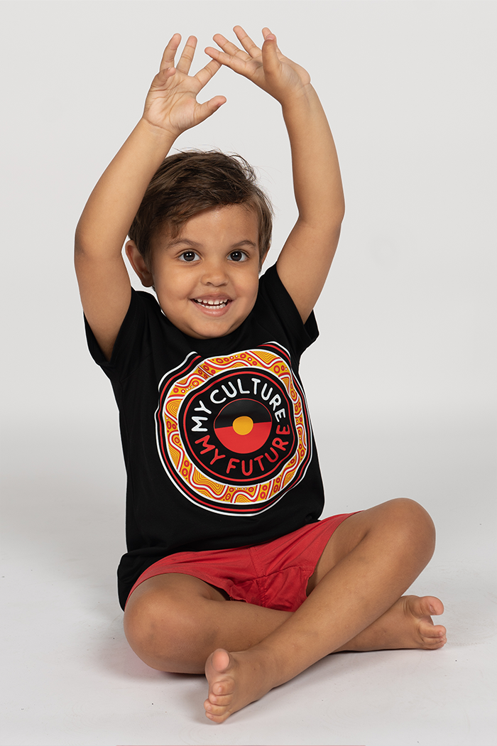 Our Bloodline Black Cotton Crew Neck Kids T-Shirt