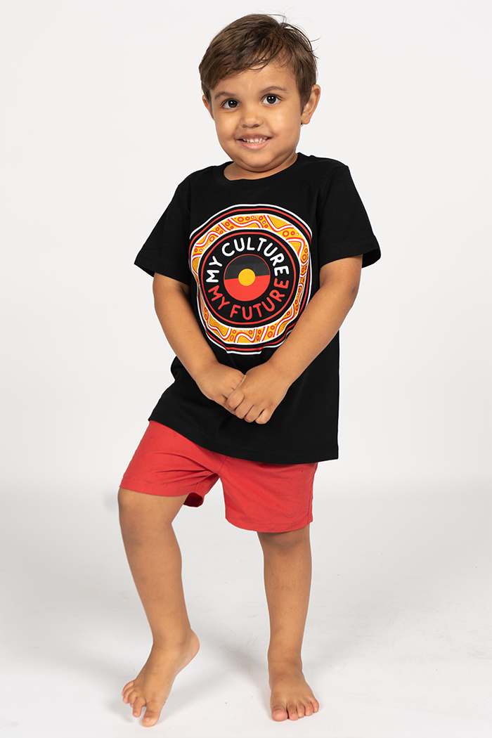 Our Bloodline Black Cotton Crew Neck Kids T-Shirt