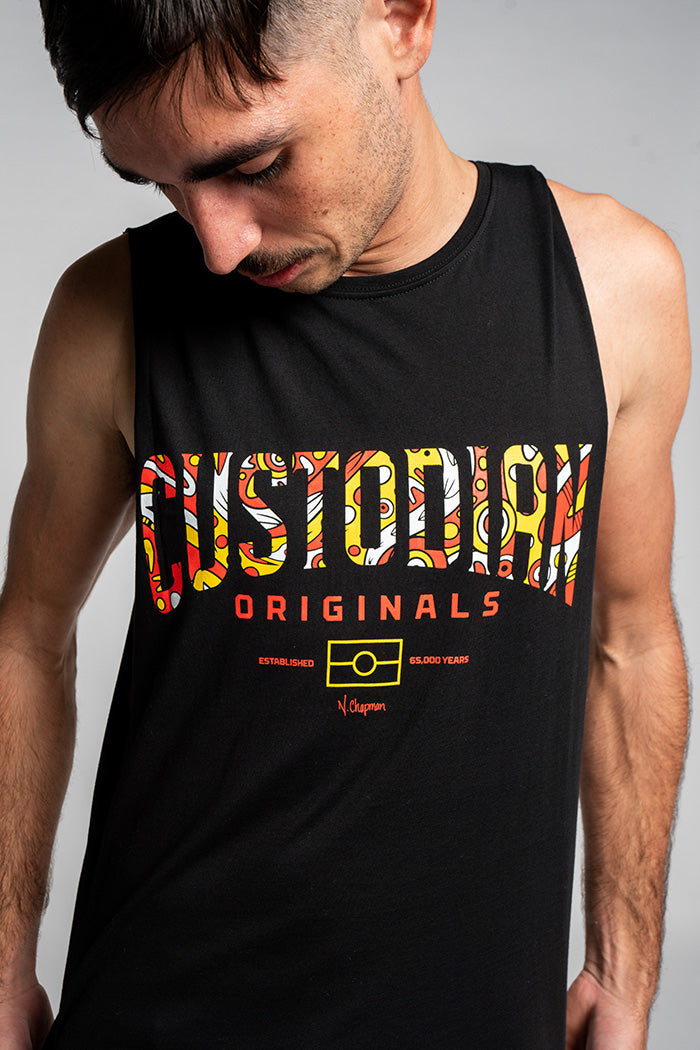 Type Originals Black Cotton Men's Muscle Tank Top