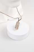 Aboriginal Art Jewellery Australia-Coffee Clear Quartz Woven Necklace-Yarn Marketplace