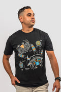 Aboriginal Art Clothing-Mudcrab Black Cotton Crew Neck Unisex T-Shirt-Yarn Marketplace