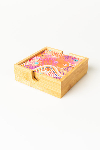 Merindah-Gunya Bamboo Coaster Set (4 Pack)