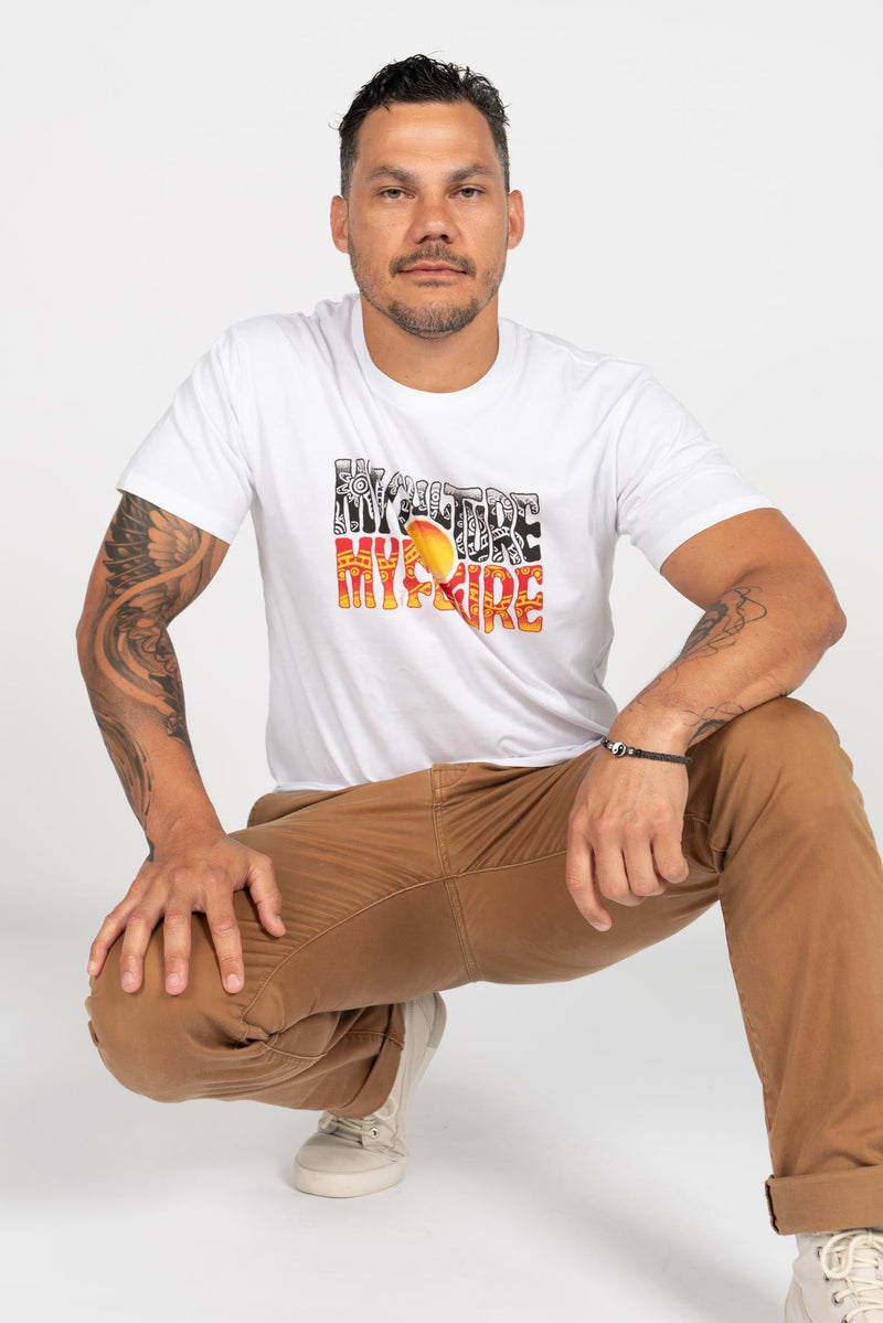 "My Culture, My Future" White Cotton Crew Neck Unisex T-Shirt