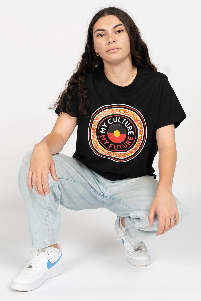 Our Bloodline Black Cotton Crew Neck Women's T-Shirt