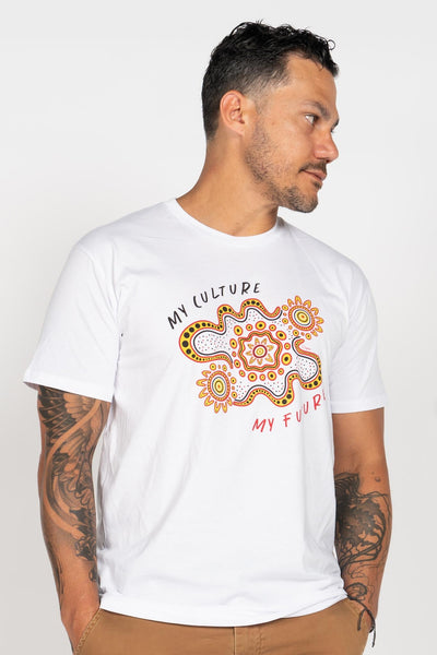 Gather and Thrive White Cotton Crew Neck Unisex T-Shirt