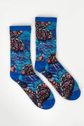 Green Sea Turtle Dreaming Cotton Crew Socks