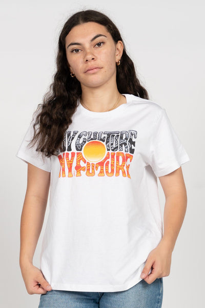 "My Culture, My Future" White Cotton Crew Neck Women's T-Shirt