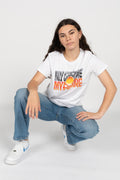 "My Culture, My Future" White Cotton Crew Neck Women's T-Shirt