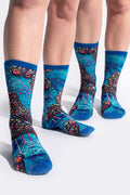 Green Sea Turtle Dreaming Cotton Crew Socks Twin Pack