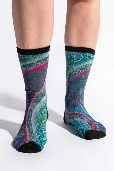 Salt Meets Earth Cotton Crew Socks