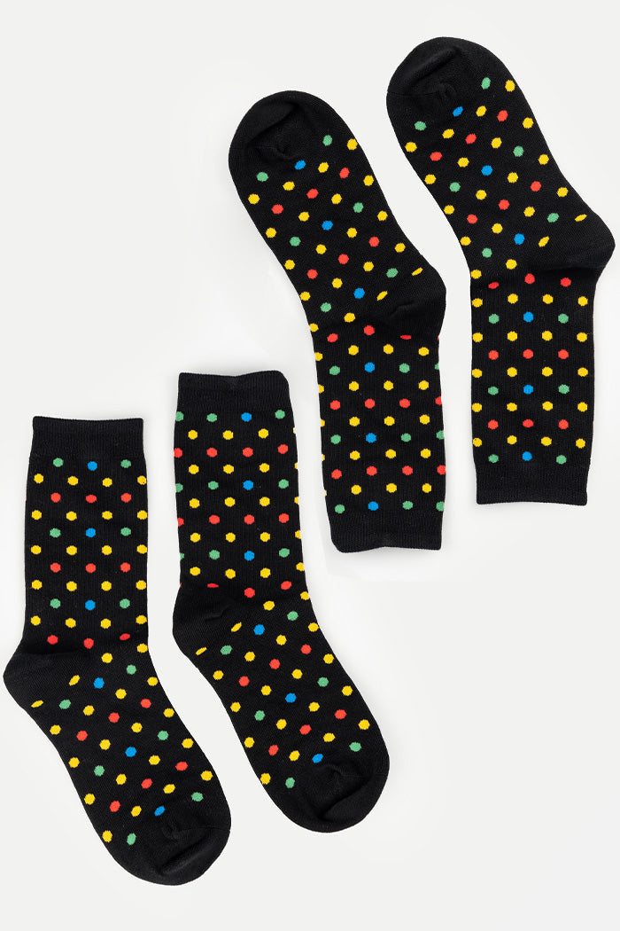 Mini Polkadot Cotton Crew Socks Twin Pack