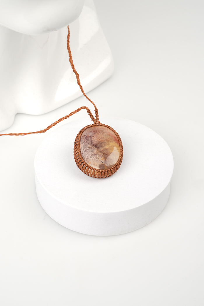 Mookaite Jasper Soothing Stone Woven Necklace